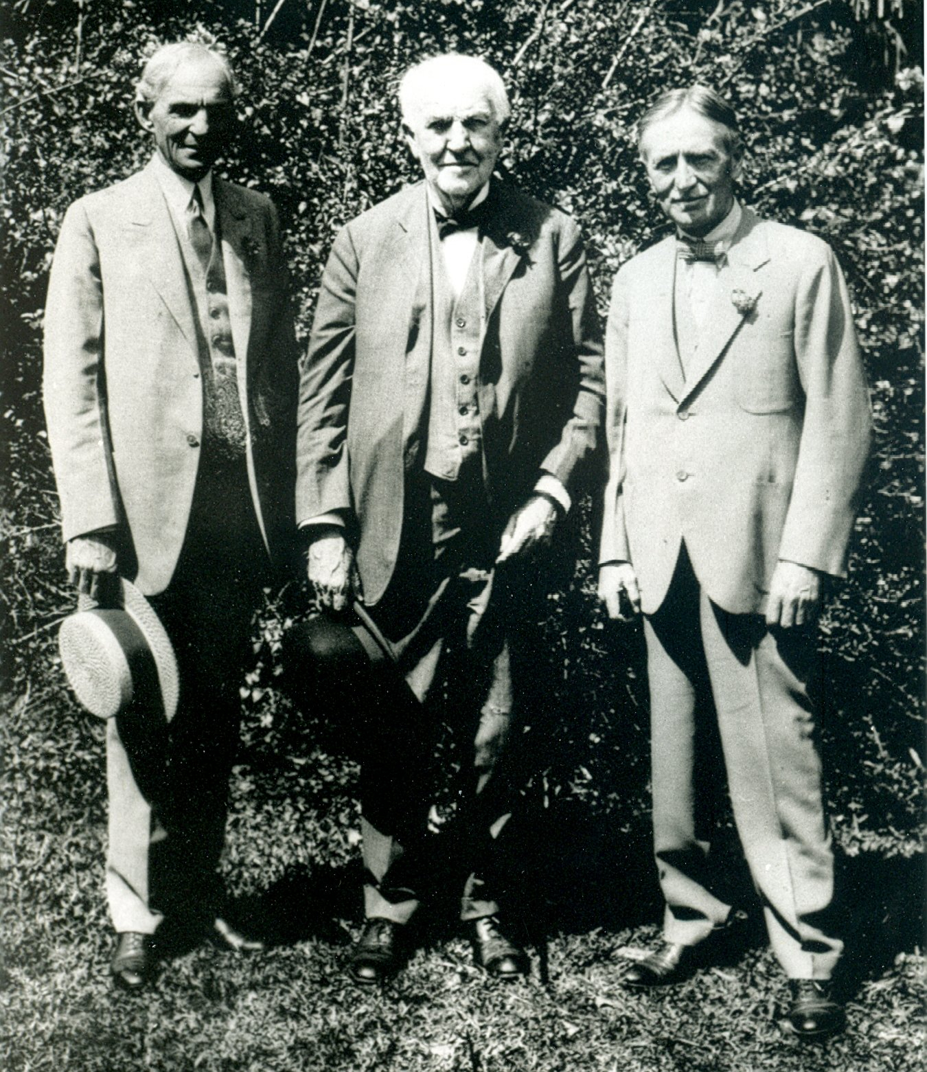 Henry Ford, Thomas Edison and Harvey Firestone.