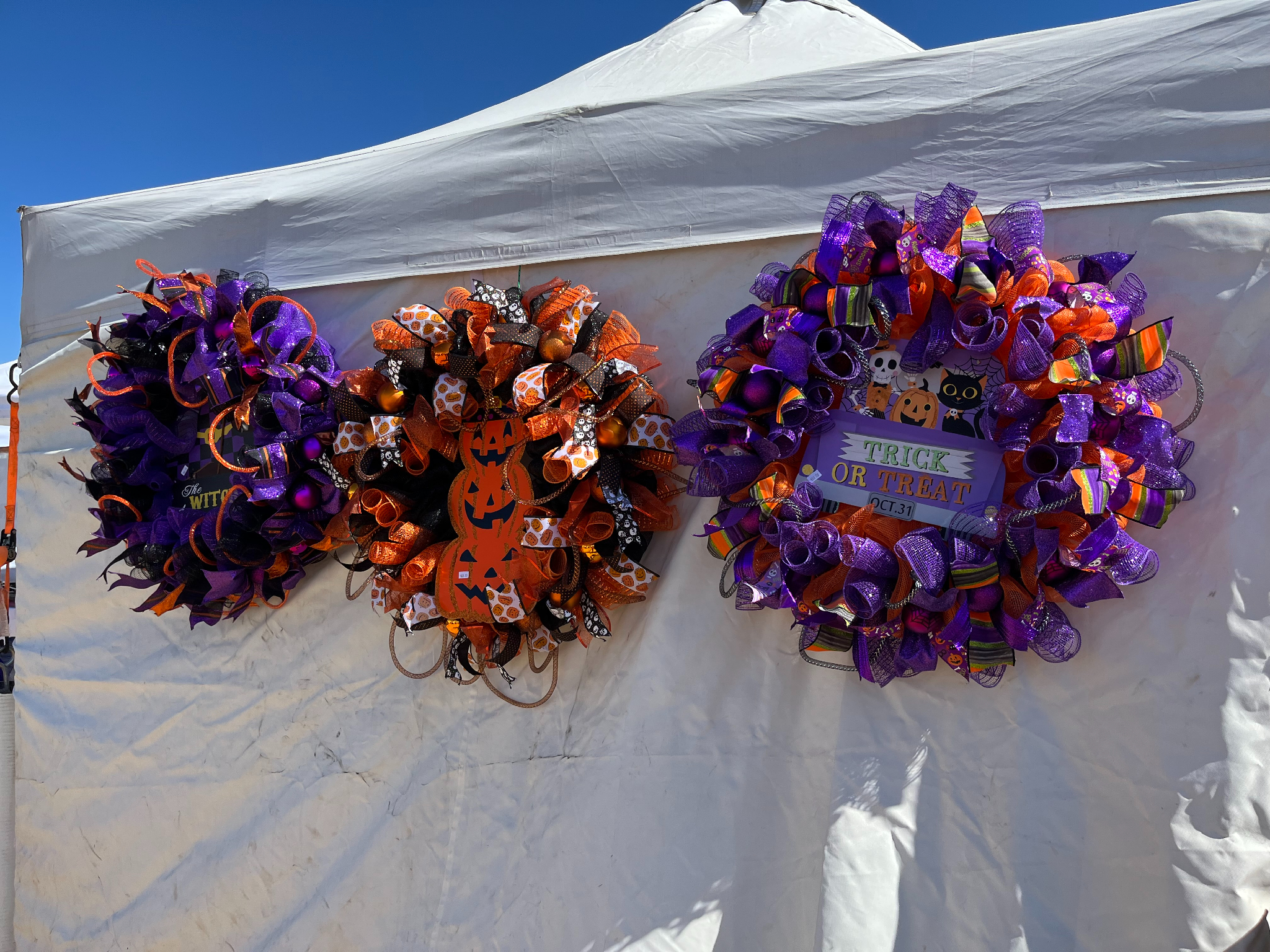 Halloween wreaths at Art in the Park